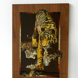 Мозаичное панно из янтаря Тигр (h=70 см)