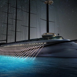 Лазеры в виде весел – новый концепт супер-яхты Phoenicia